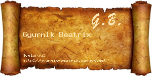 Gyurnik Beatrix névjegykártya